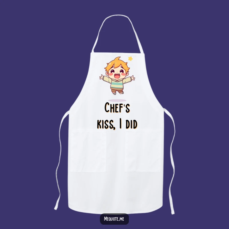 Funny Apron: Excited Chef Character Jumping, Cook Up Some Joyful Wins!