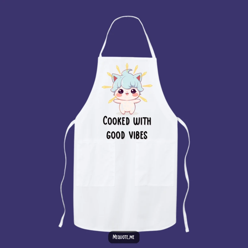 Funny Apron: Glowing Chef Character, Cook with Positive Energy!