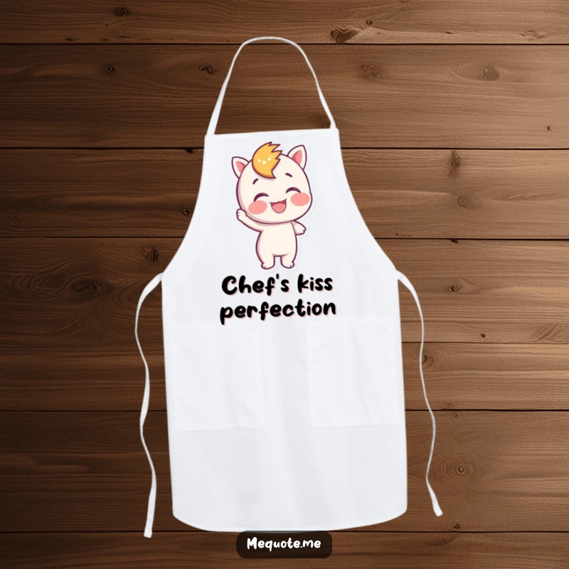 Funny Apron showing a character giving itself a joyful pat on the back, perfect for celebrating culinary achievements.