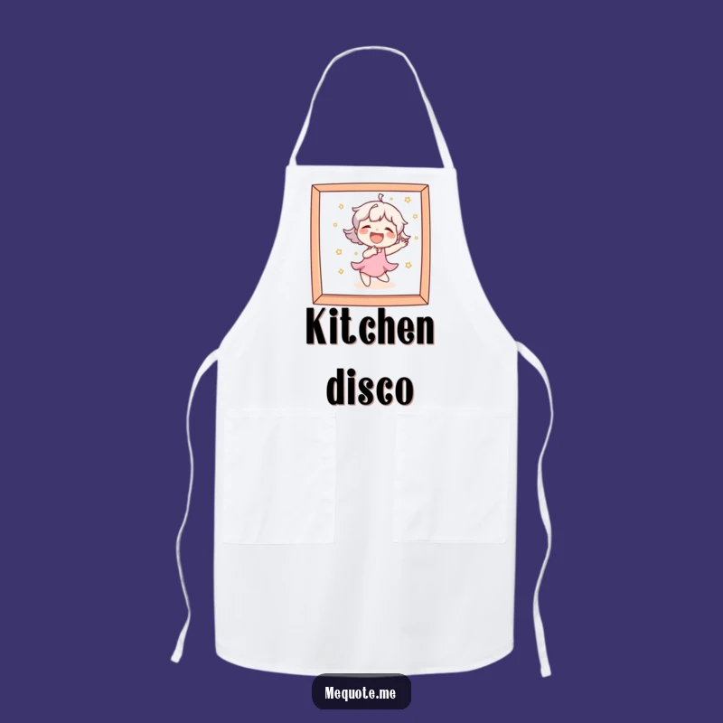 Funny Kitchen Apron: Character Laughs Dancing in Mirror, Chef's Hilarious Gift