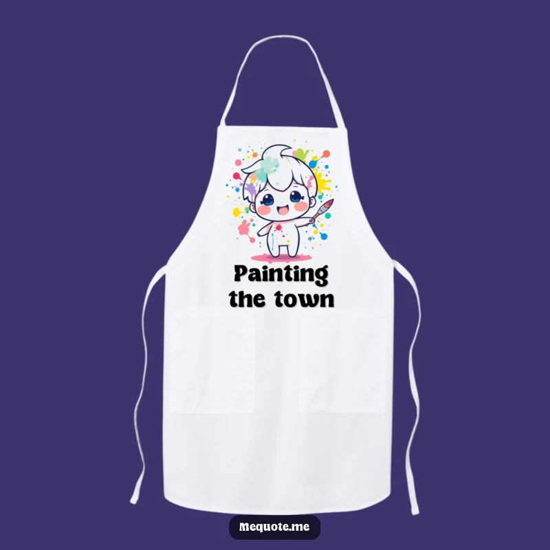 Funny Artist Apron: Paintbrush Character Splatter, Perfect Gift