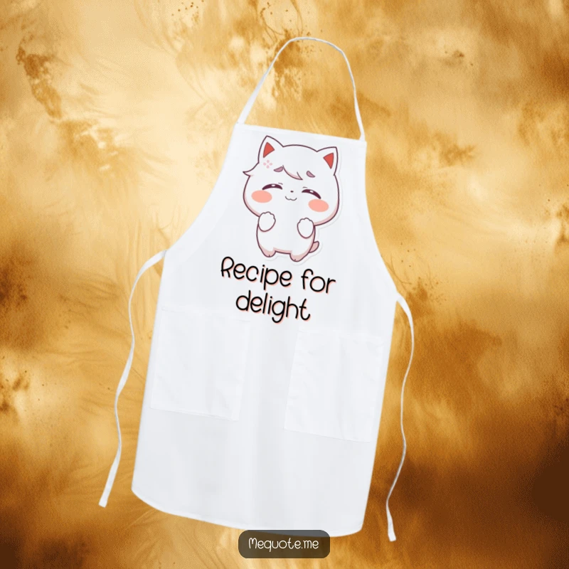 Funny Apron showing a character with closed eyes, radiating pure self-satisfaction, perfect for relaxed culinary creations.