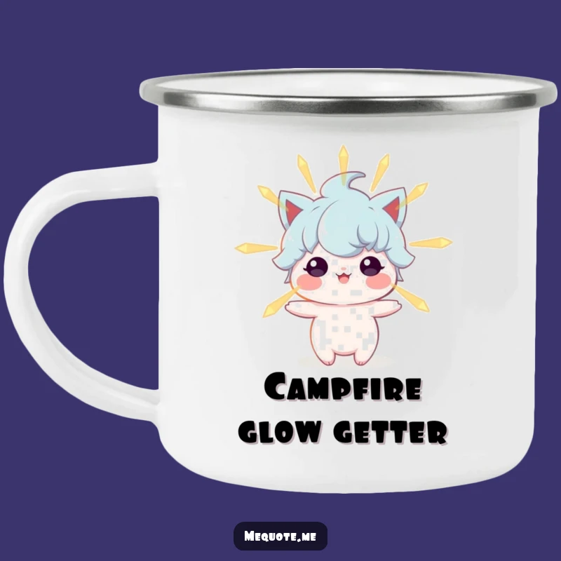 Funny Camping Mug: Glowing Character, Sip Positive Energy Outdoors!