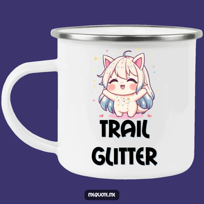 Funny Glitter Shower Camping Mug: Sip Your Adventure with This Hilarious Character's Sparkle
