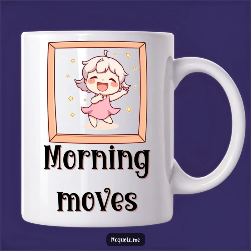 Funny Dancing Mug: Character Laughing in Mirror, Joyful and Hilarious Gift
