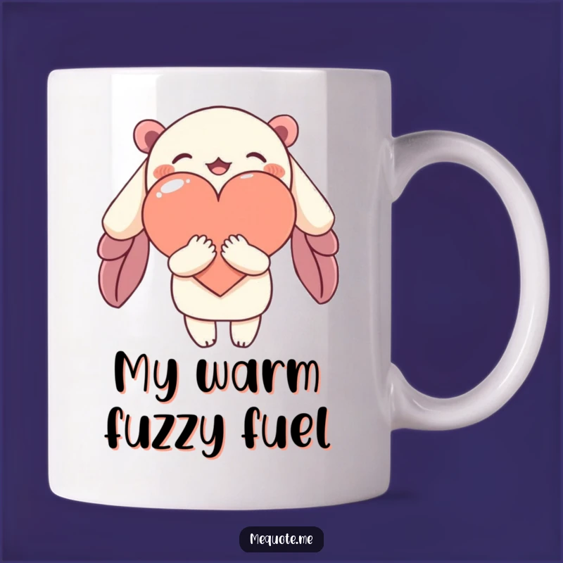Funny Mug: Character Hugging Heart, Share Love with This Charming Mug!