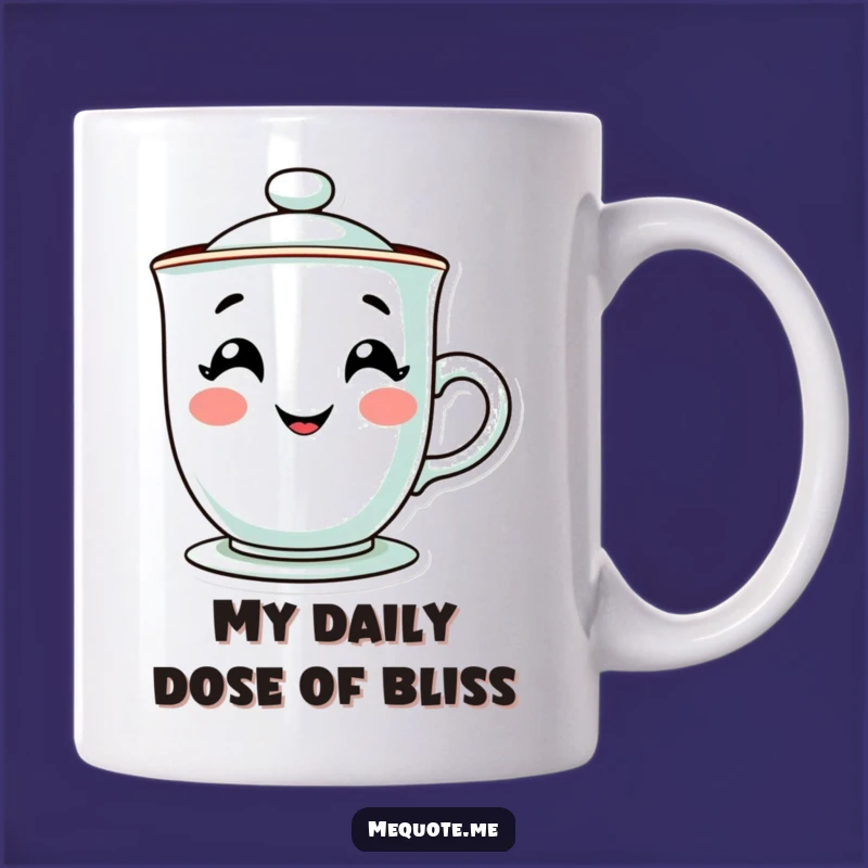 Funny Steamy Teacup Mug: A Happy, Grinning Character Perfect for Tea Lovers Gift