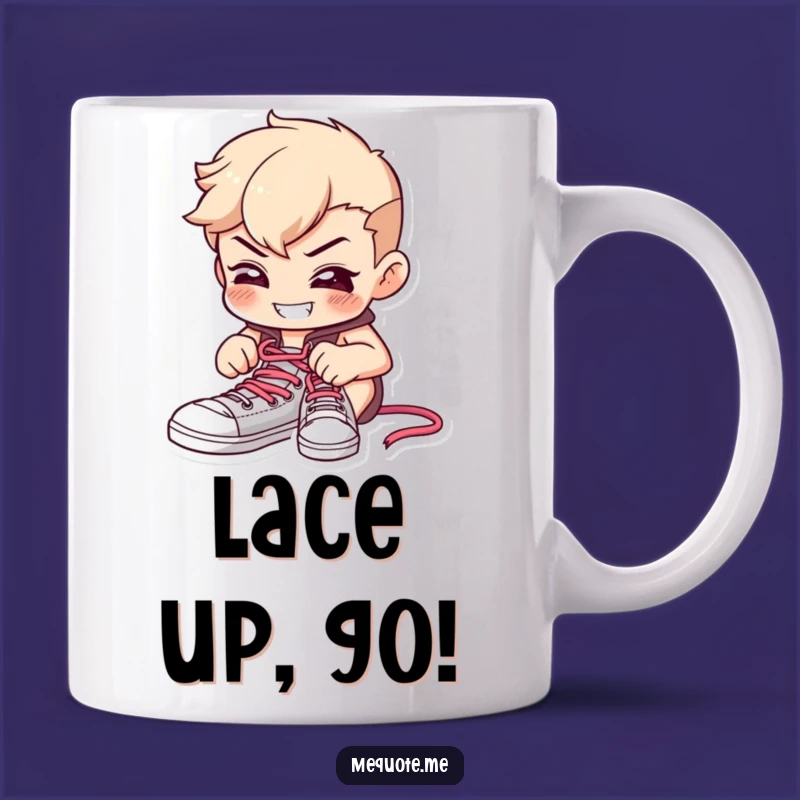 Funny Determined Shoelace Mug: A Hilarious Gift for Goal-Oriented Giggles!