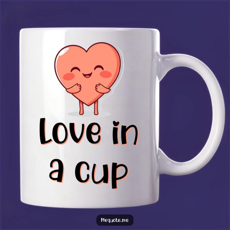 Funny Smiling Heart Hug Mug: Adorable & Affectionate Gift for Loved Ones