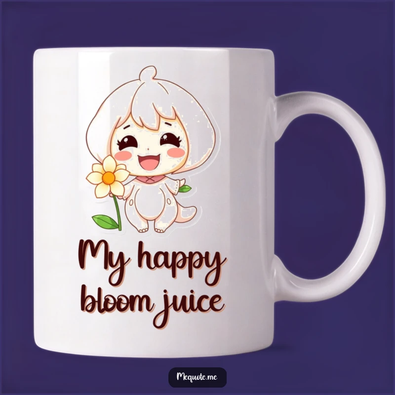 Funny Mug: Joyful Character & Flower, Share Smiles Brighter Than Sunshine!