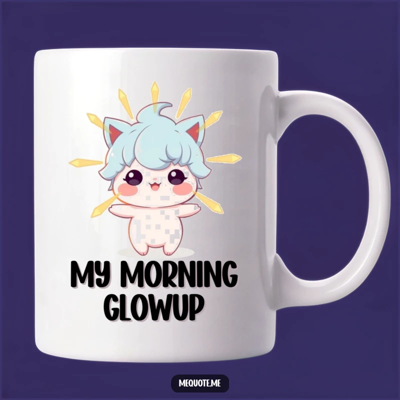 Funny Mug: Positive Energy Character Glow, Sip Your Way to Good Vibes!