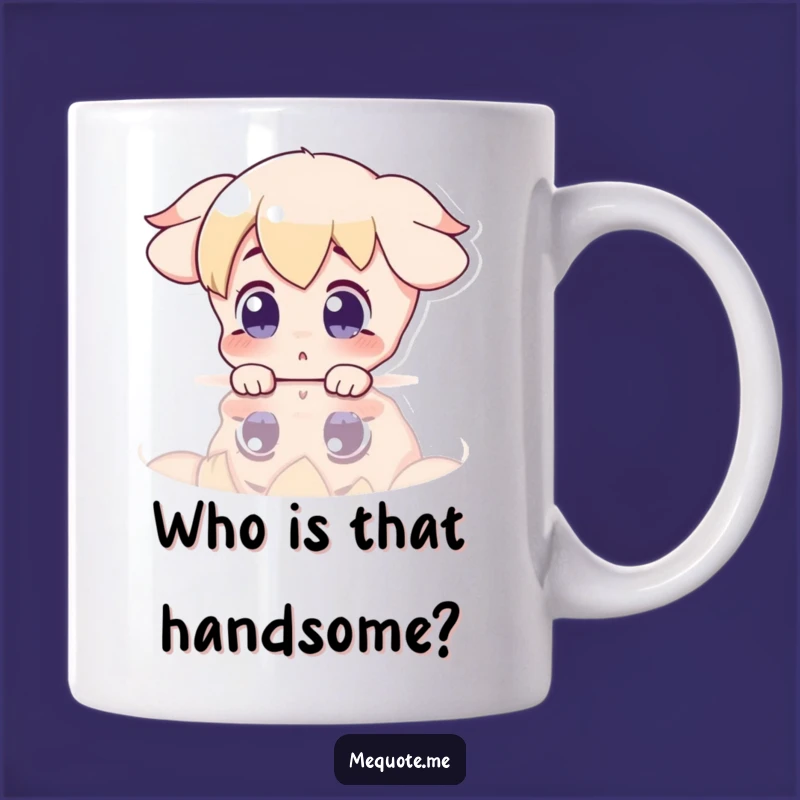 Funny Surprise Reflection Mug: Character Gazes in Shock, Perfect Funny Gift