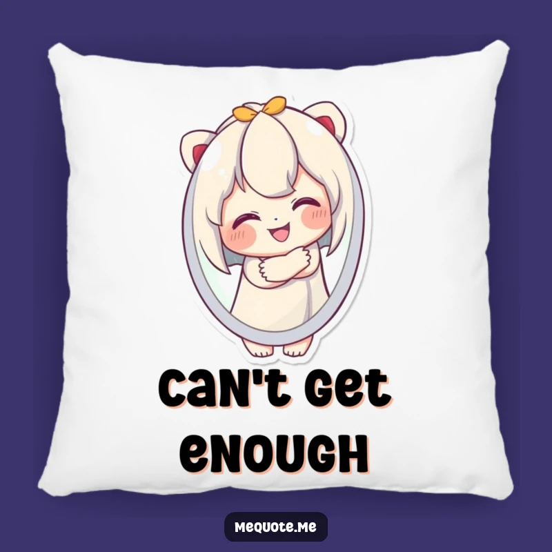 Funny Accent Pillow: Cute Character Loves Reflection, Cozy and Hilarious Gift