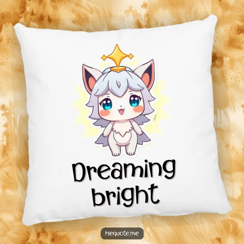 Funny Pillow featuring a character proudly looking at its own glowing aura, offering comfort and a sense of inner peace.