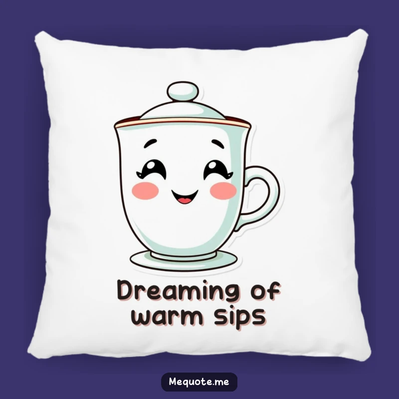 Funny Cozy Teacup Pillow: Soft Grinning Character Cushion, Perfect Humorous Gift
