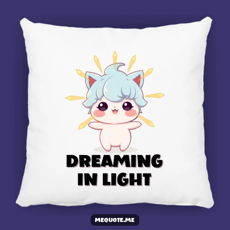 Funny Pillow: Positive Energy Character Glow, Cozy Up with Good Vibes!
