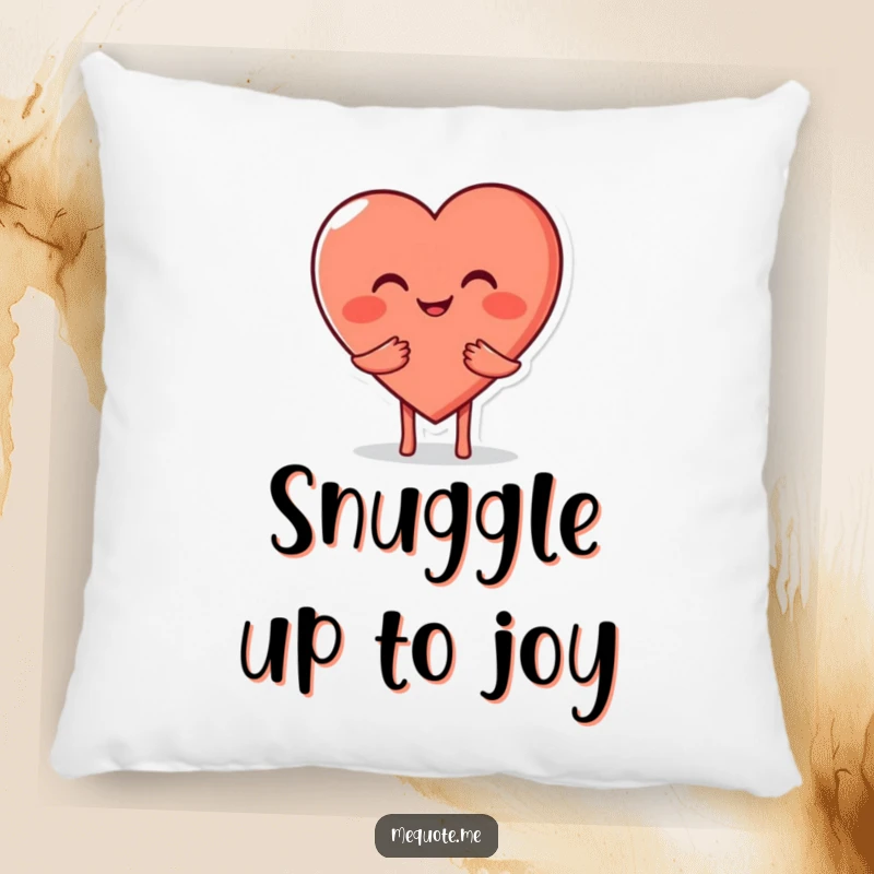 Funny Heart Hug Pillow featuring a smiling heart character offering a cozy hug, perfect for comfort and affectionate decor.