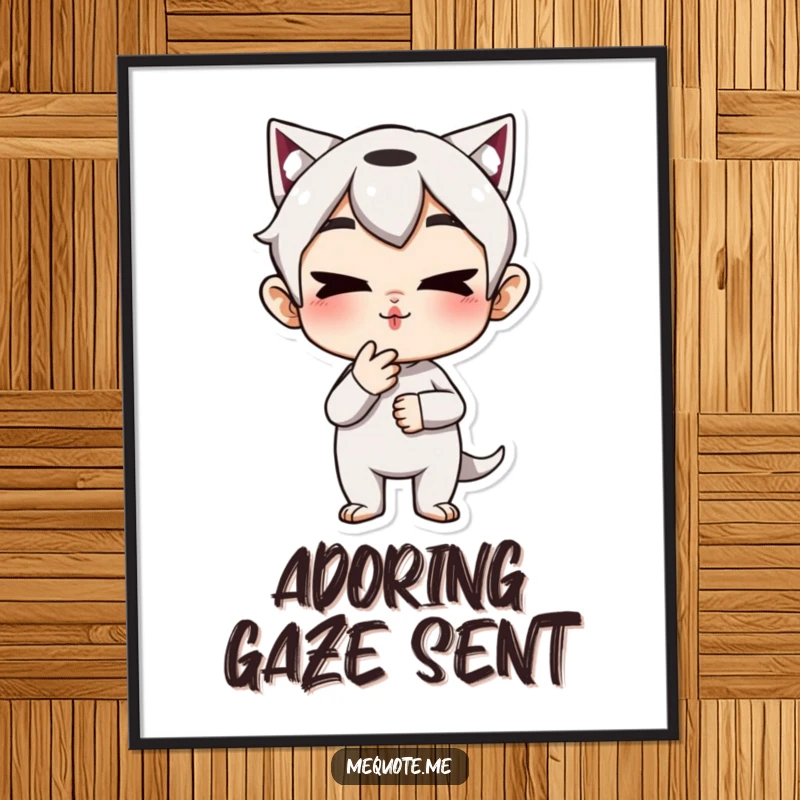 Funny Digital Art: A mischievous character playfully blowing a kiss, radiating charm and fun, a downloadable funny gift.