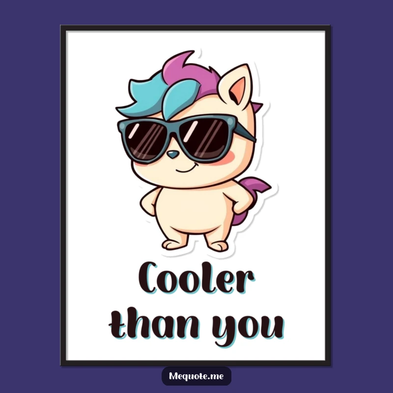 Funny Cool Character Digital Art: Decorate with Confidence and this Hilarious Sunglasses Design