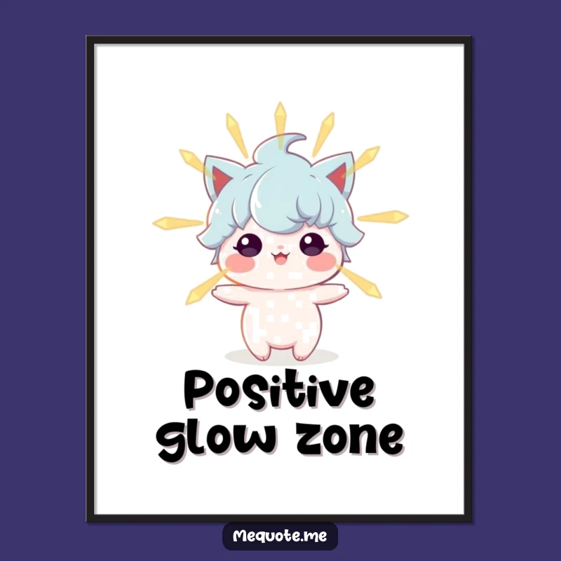 Funny Digital Art: Radiant Energy Character, Instant Positive Glow Print!