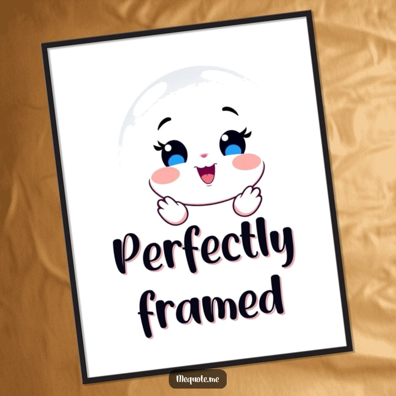 Funny Digital Art Print of a smiling mirror character radiating pure joy, perfect for instant happy decor.