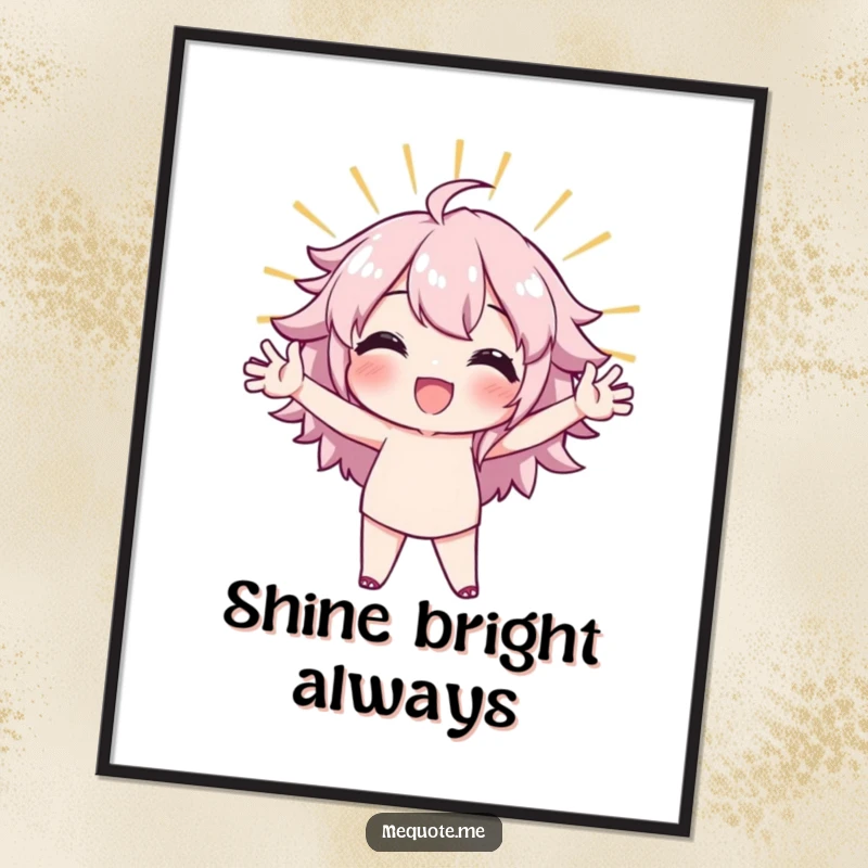 Funny Digital Art Print of a character in a radiant, confident stance, perfect for instant bold and empowering decor.