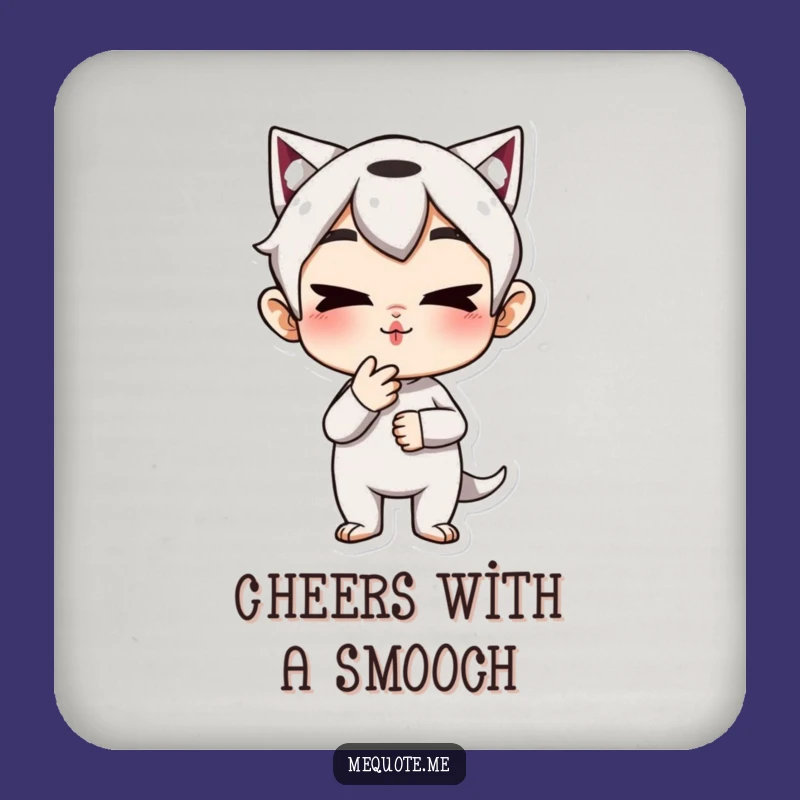 Funny Coaster: Protect Surfaces with a Kiss-Blowing Character