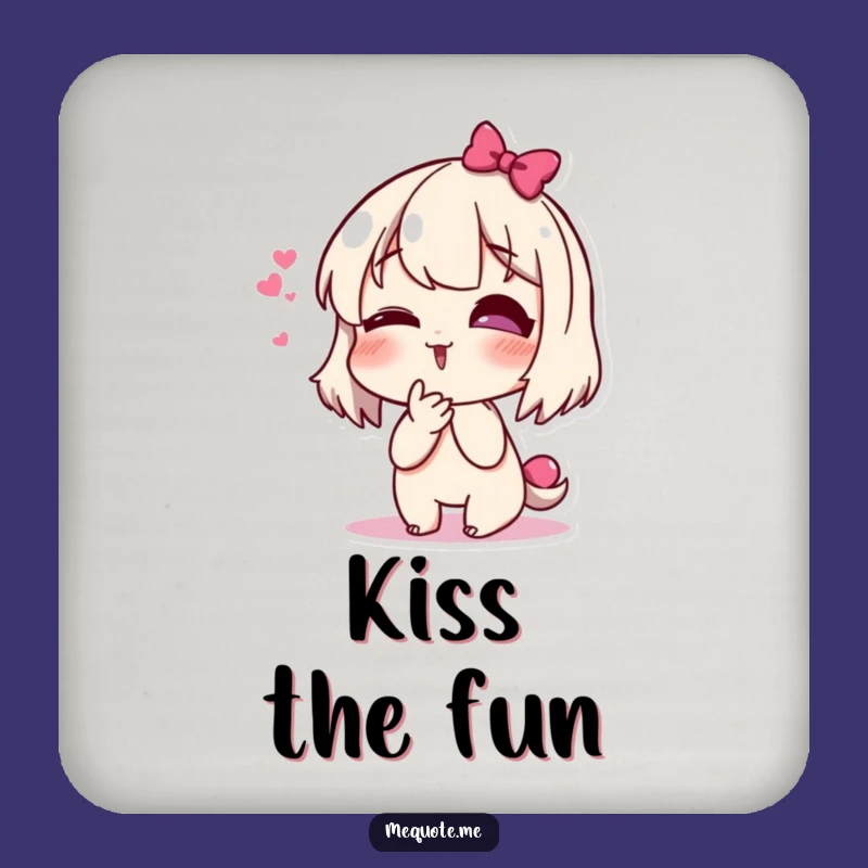 Funny Giggling Kiss Drink Coaster: Protect Surfaces with This Hilarious Character's Adorable Charm