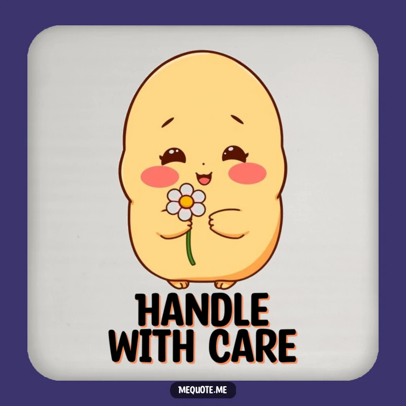 Funny Shy Potato Flower Coaster Set: Protect with Charm