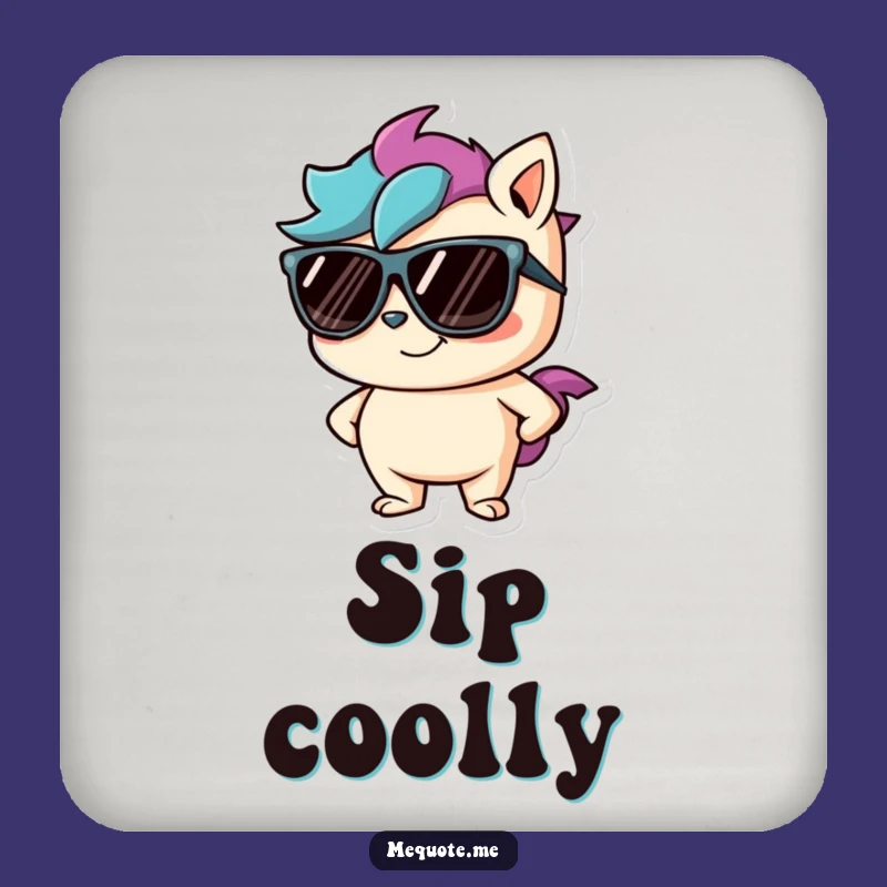 Funny Cool Character Drink Coaster: Protect Surfaces with this Hilarious Sunglasses Design