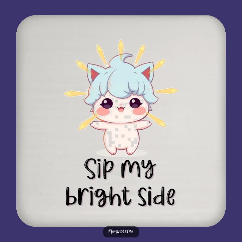 Funny Coasters: Positive Energy Character Glow, Protect Tables with Vibes!