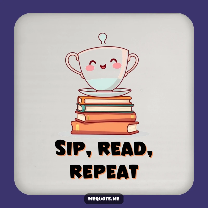 Funny Teacup Books Coaster Set: Protect Your Pages