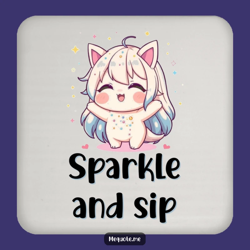 Funny Glitter Shower Drink Coaster: Protect Surfaces with This Hilarious Character's Sparkle