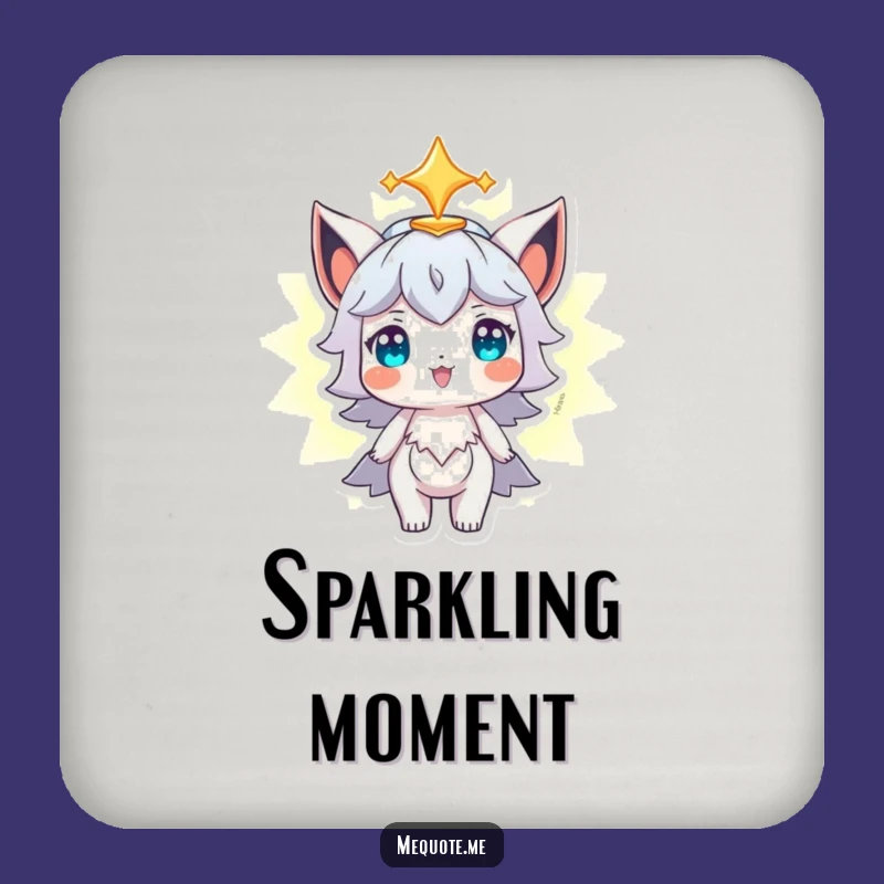 Funny Drink Coaster: Proud Character with Glowing Aura, Protects Surfaces