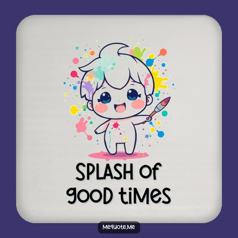 Funny Art Coaster Set: Paintbrush Splatter Protection, Perfect Gift