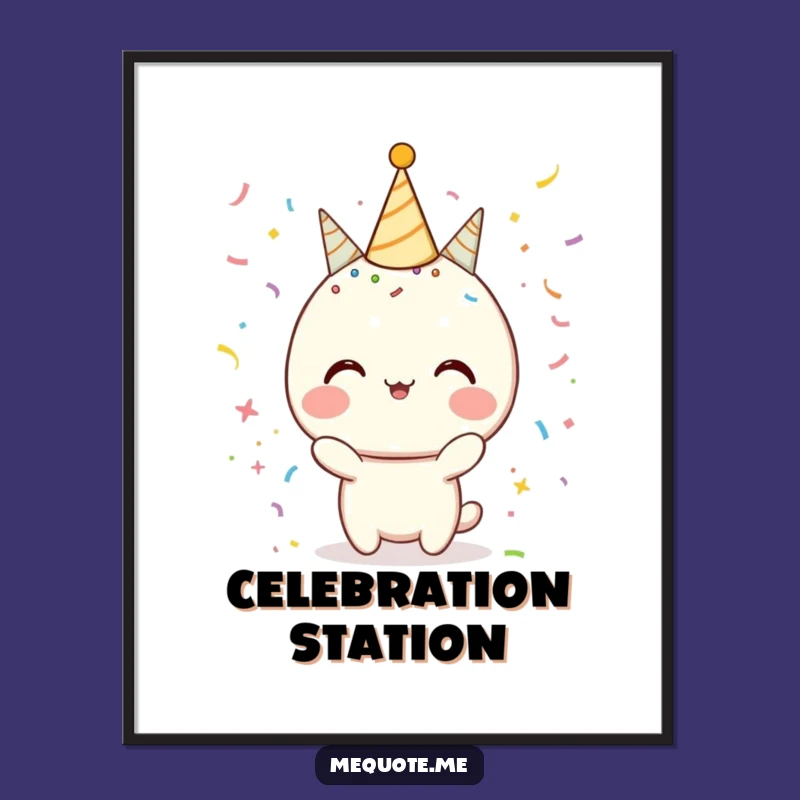 Funny Celebration Poster: Festive Character Art, Great Funny Gift