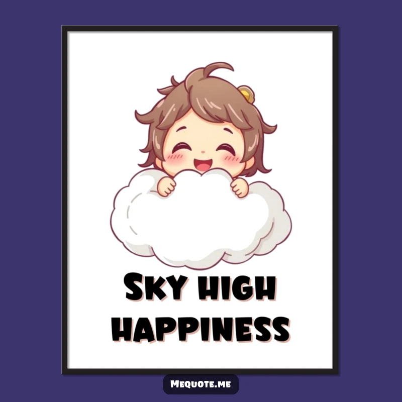 Funny Cloud Hug Poster - Whimsical Dream Art, Perfect Funny Gift