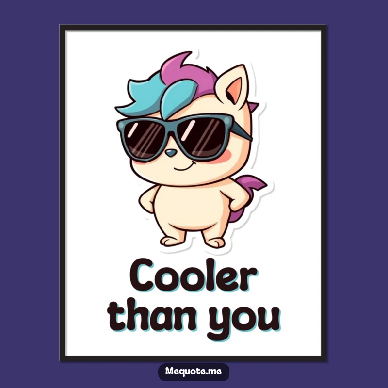 Funny Cool Character Poster: Decorate with Confidence and this Hilarious Smirking Design
