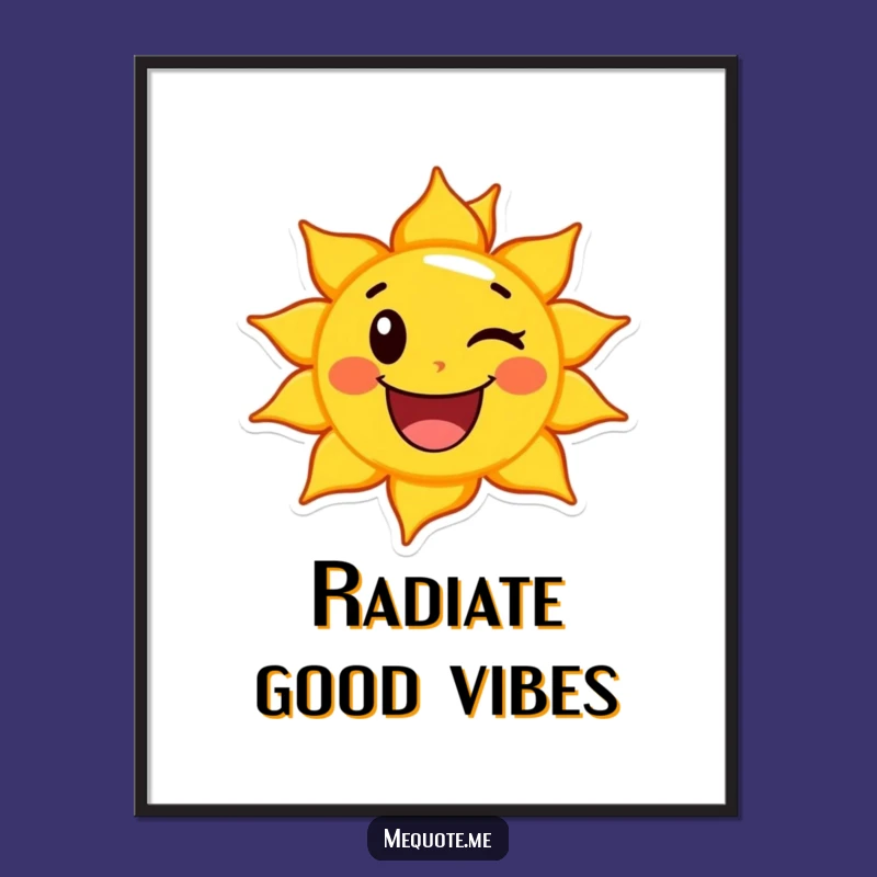 Funny Happy Sun Wink Poster: Brighten Walls with Cheerful Humor