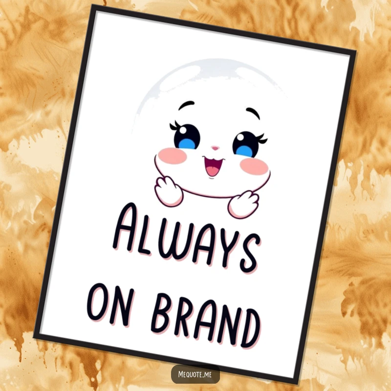 Funny Poster featuring a happy mirror character proudly displaying pure joy and a bright, reflective smile.