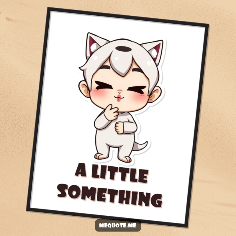 Funny Poster: A mischievous character playfully blowing a kiss towards the viewer, radiating charm and fun, an awesome funny gift.