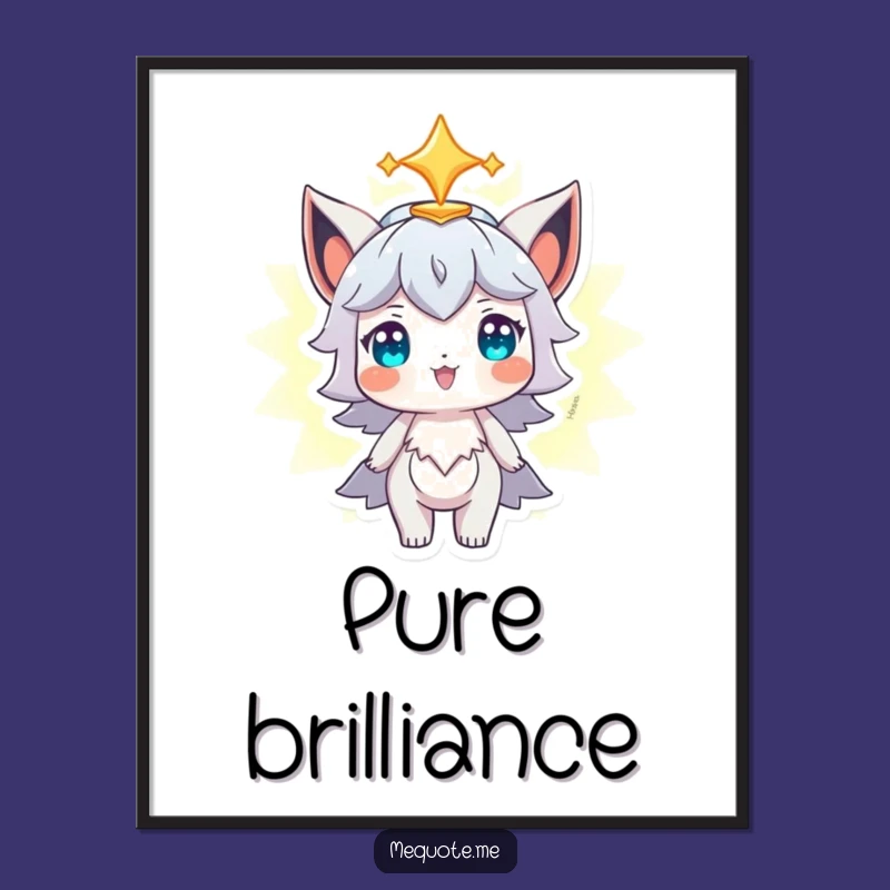 Funny Wall Art Poster: Proud Character with Glowing Aura, Inspirational Decor