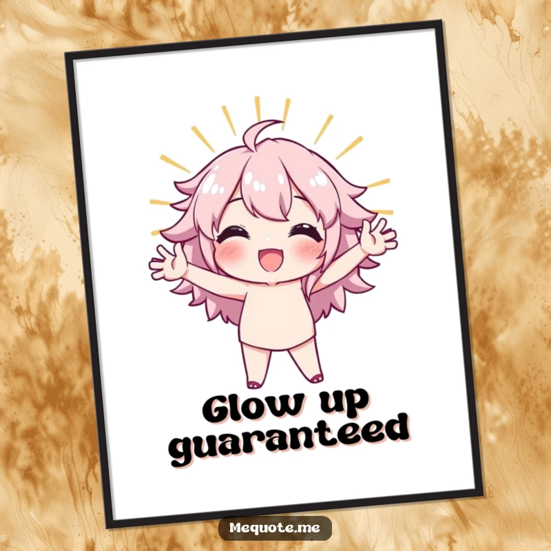 Funny Poster of a character in a radiant, confident stance, exuding strength and self-assuredness.