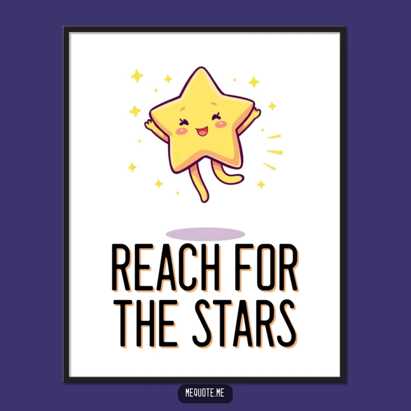 Funny Sparkling Star Cartwheel Poster: Celestial Joy & Humorous Decor