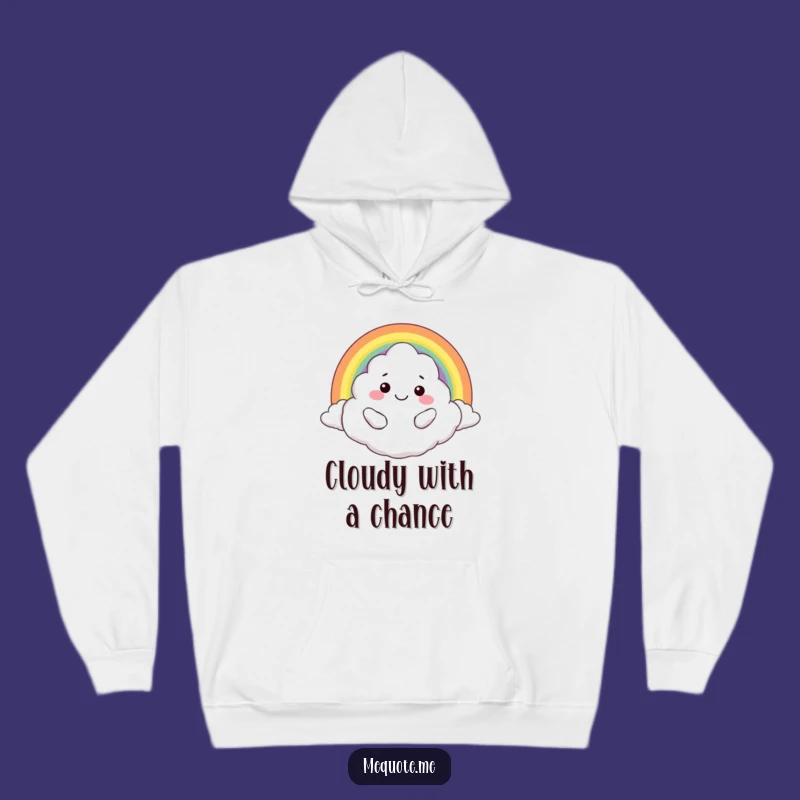 Cozy Funny Cloud Hugging Rainbow Hoodie: Warmth & Laughter