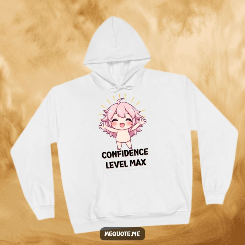 Funny Hoodie depicting a character in a strong, confident stance, radiating self-possession and powerful energy.