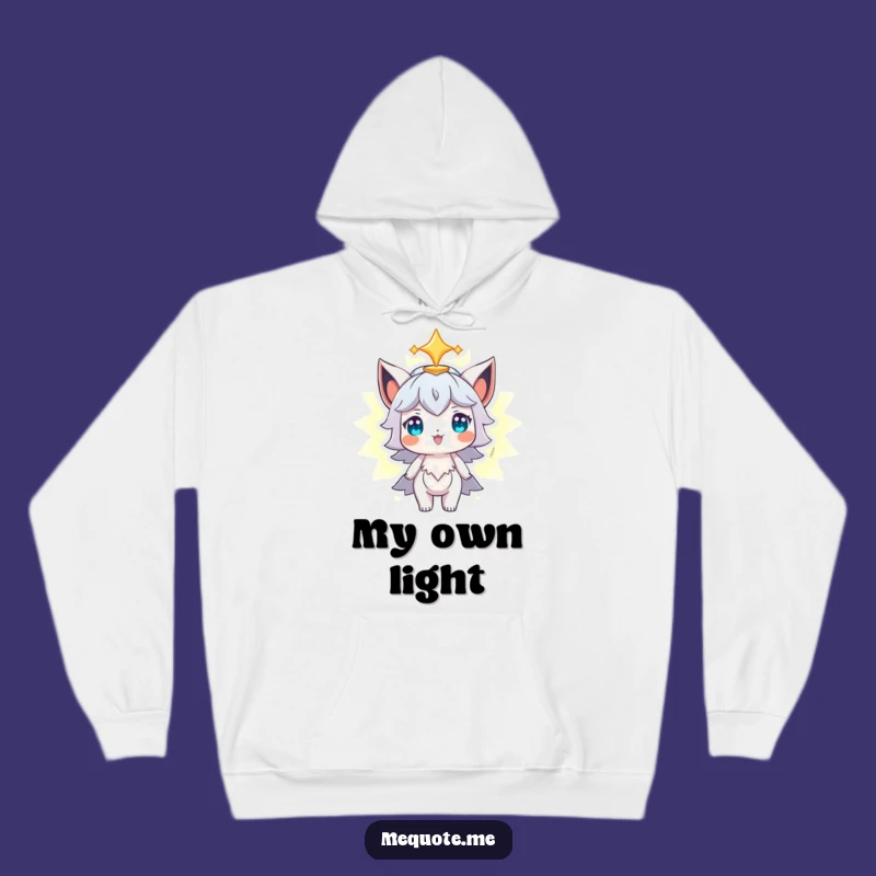 Funny Cozy Hoodie: Proud Character with Glowing Aura, Warm Gift
