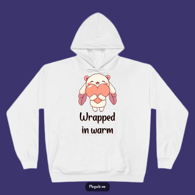 Funny Hoodie: Cozy Character Hugs Heart, Snuggle Up with Love!