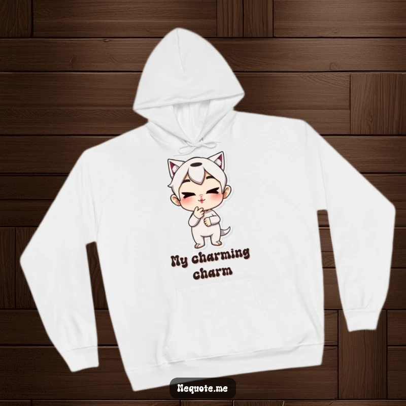 Funny Hoodie: A mischievous character blowing a kiss, offering warmth and playful charm, a fantastic funny gift.
