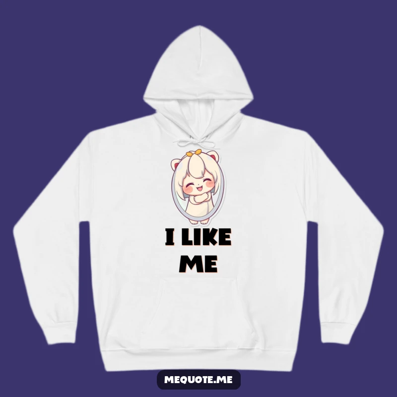 Funny Cozy Hoodie: Cute Character Loves Reflection, Warm and Hilarious Gift